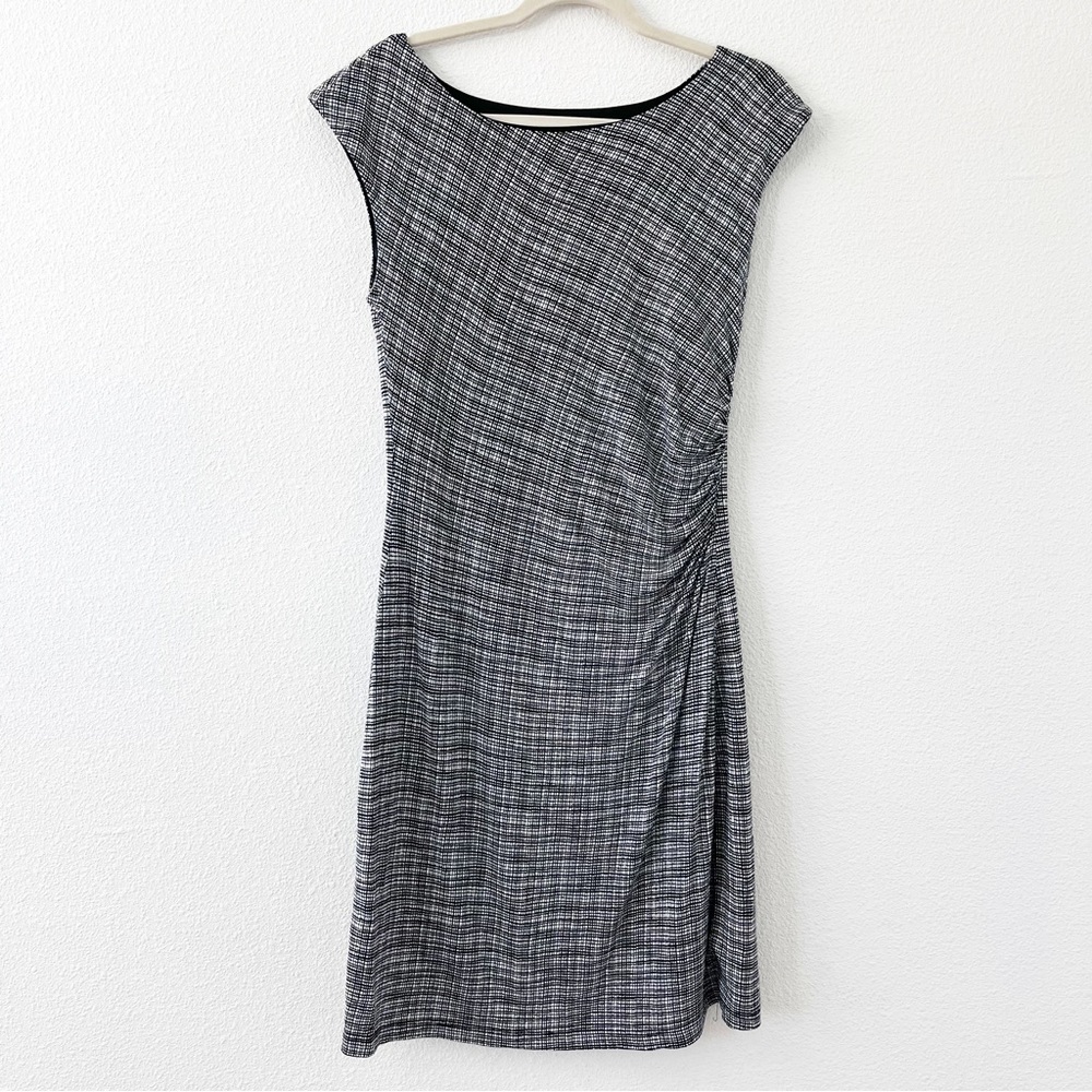 Ann Taylor Black White Geometric Print Dress
